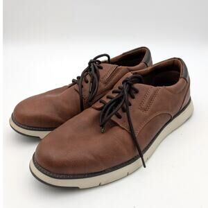 Dr. Scholl's Synergy Plain Toe Derby Shoes Men's Dark Tan Size US10M EU44